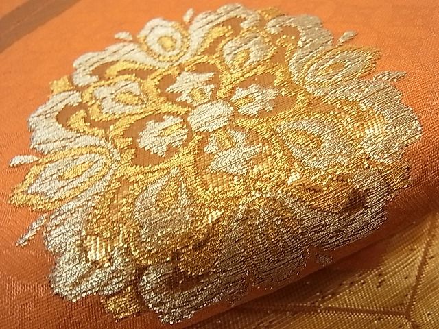 平和屋着物■六通柄袋帯 亀甲花文 金糸 逸品 ha4559