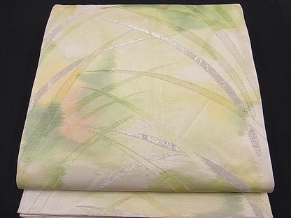 平和屋着物■六通柄袋帯 芝草文 銀糸 逸品 n-hj2802