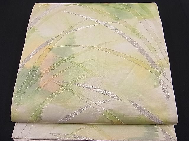 平和屋着物■六通柄袋帯 芝草文 銀糸 逸品 n-hj2802