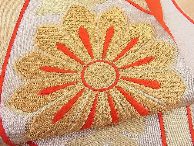 平和屋着物■六通柄袋帯 立涌花文 金銀糸 逸品 n-hj2807