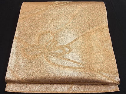 平和屋着物■六通柄袋帯 結び紐文 金糸 逸品 n-hj2837