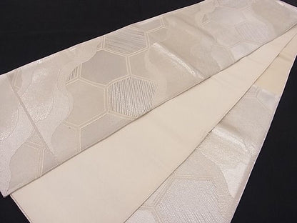 平和屋着物■六通柄袋帯 道長亀甲文 銀糸 逸品 n-hj2842
