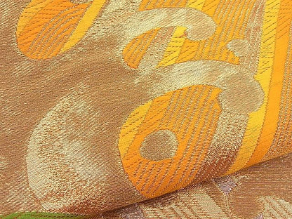 平和屋着物■六通柄袋帯 唐織 立波文 金銀糸 逸品 n-hj2926