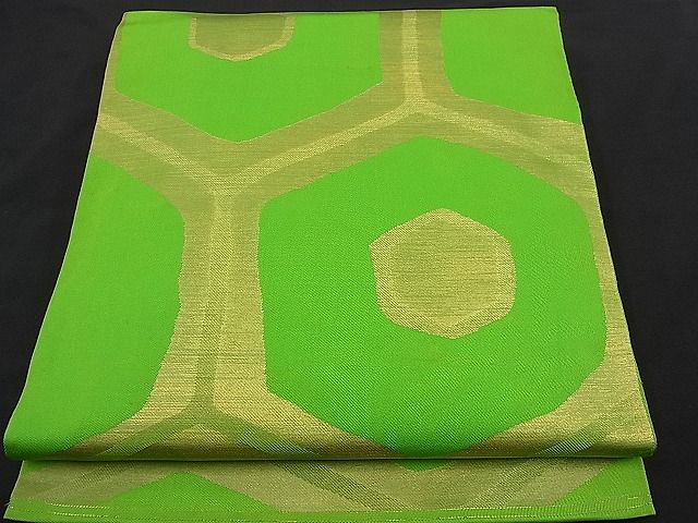 平和屋着物■西陣の名門 本家加納 六通柄 本袋帯 九重錦 手織 亀甲文 金糸 逸品 n-hj2933