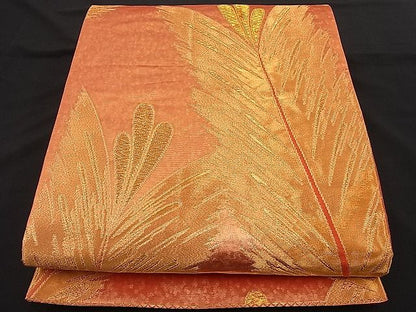 平和屋着物■六通柄袋帯 松葉 金糸 逸品 n-hj2938