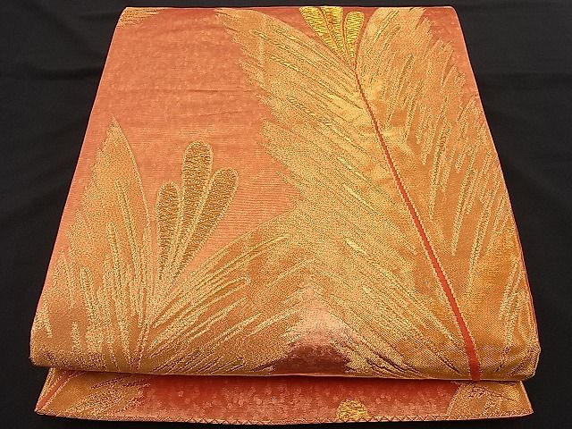 平和屋着物■六通柄袋帯 松葉 金糸 逸品 n-hj2938