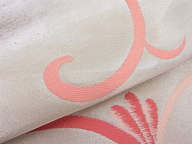 平和屋着物■六通柄京袋帯 唐織 唐草文 銀糸 逸品 n-hj2944