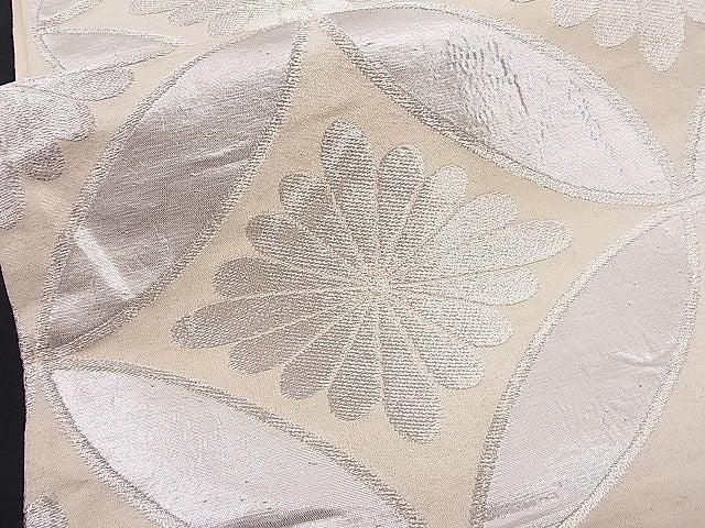 平和屋着物□六通柄京袋帯 七宝花菱文 銀糸 逸品 n-hj2945