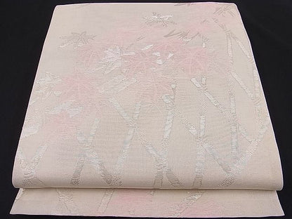 平和屋着物■夏物 六通柄袋帯 間垣楓文 銀糸 逸品 n-hj3220