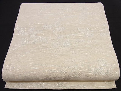 平和屋着物■夏物 六通柄袋帯 萩文 銀糸 逸品 n-hj4632