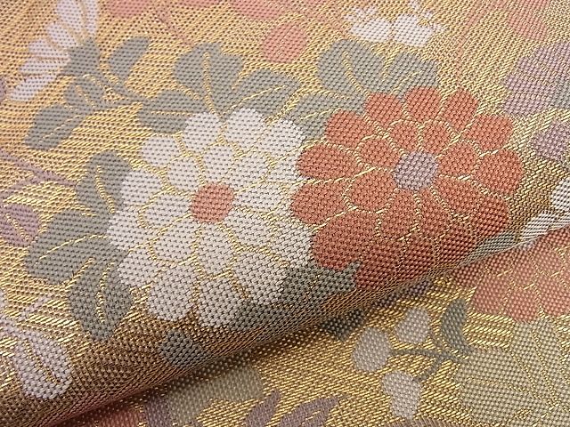 平和屋着物■夏物 六通柄袋帯 几帳秋草文 金糸 逸品 n-hj4633