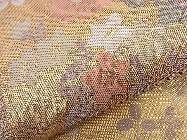 平和屋着物■夏物 六通柄袋帯 几帳秋草文 金糸 逸品 n-hj4633
