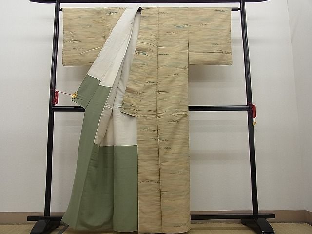 平和屋着物■上質な紬　霞風景文　逸品　n-hv0388