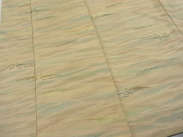 平和屋着物■上質な紬　霞風景文　逸品　n-hv0388