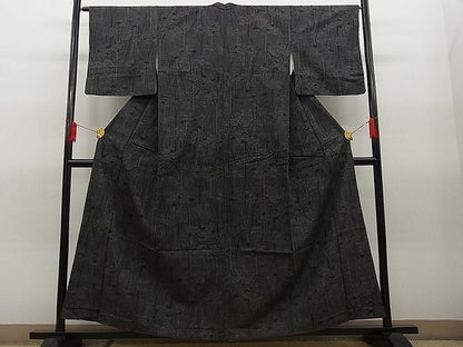 平和屋着物■上質な紬　樹林文　逸品　n-hv0706