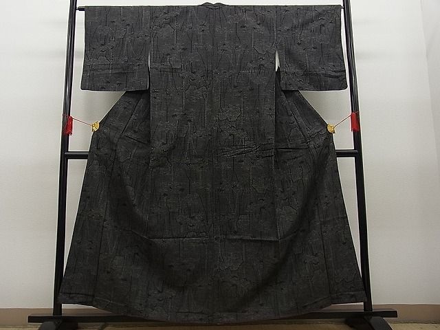 平和屋着物■上質な紬　樹林文　逸品　n-hv0706