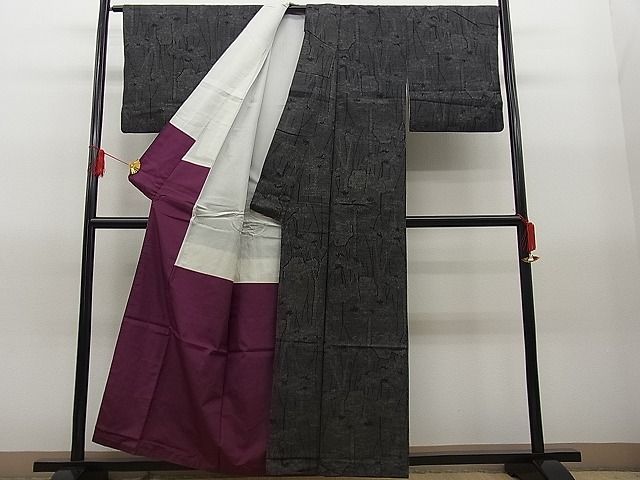 平和屋着物■上質な紬　樹林文　逸品　n-hv0706