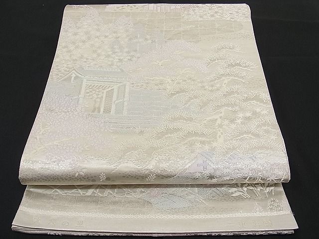 平和屋着物■六通柄袋帯 唐織 二重箔錦 大原の里 銀糸 逸品 n-hv1471