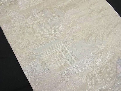 平和屋着物■六通柄袋帯 唐織 二重箔錦 大原の里 銀糸 逸品 n-hv1471