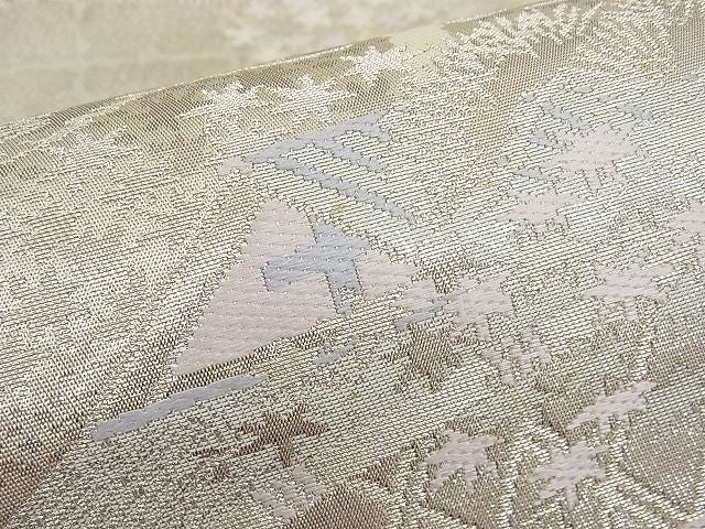 平和屋着物■六通柄袋帯 唐織 二重箔錦 大原の里 銀糸 逸品 n-hv1471