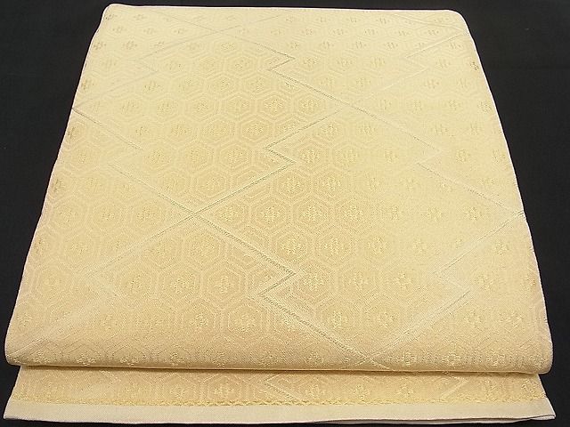 平和屋着物■六通柄袋帯 松皮菱亀甲文 金糸 逸品 n-hv1476