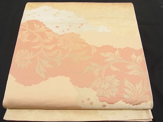 平和屋着物■六通柄袋帯 道長更紗花文 金糸 逸品 n-hv1479