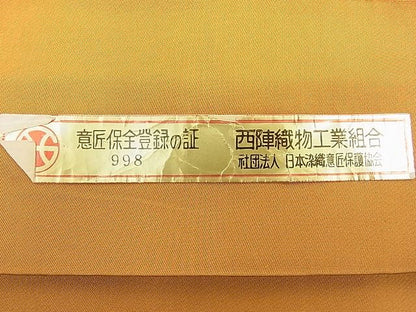 平和屋着物■西陣 六通柄袋帯 風景文 金糸 逸品 n-hv1489