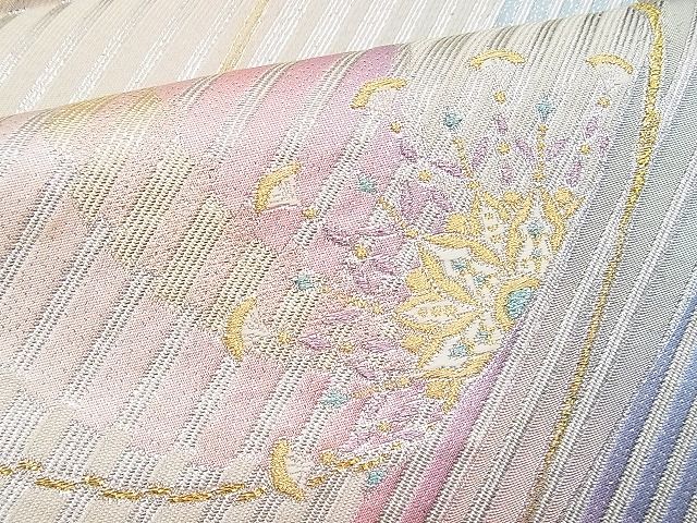 平和屋着物■六通柄袋帯 唐織 吉祥花文 金銀糸 逸品 n-hv1597