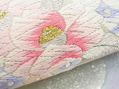 平和屋着物■六通柄袋帯 唐織 孔雀花文 銀糸 逸品 n-hv1627