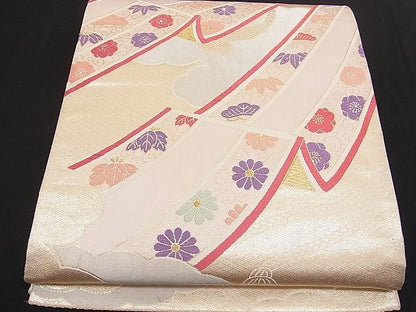 平和屋着物■六通柄袋帯 唐織 瑞雲几帳花紋 金銀糸 逸品 n-hv1630