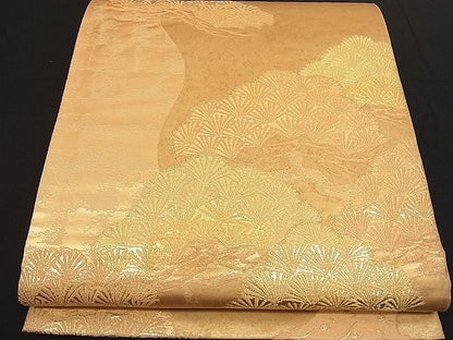 平和屋着物■六通柄袋帯 琳派壽松文 金糸 逸品 n-hv1633