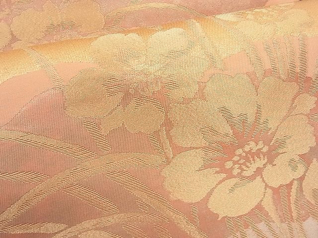平和屋着物■六通柄袋帯 草花文 金糸 逸品 n-hv1635