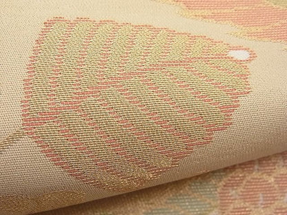平和屋着物■六通柄袋帯 向かい鶴唐草文 金糸 逸品 n-hv1636