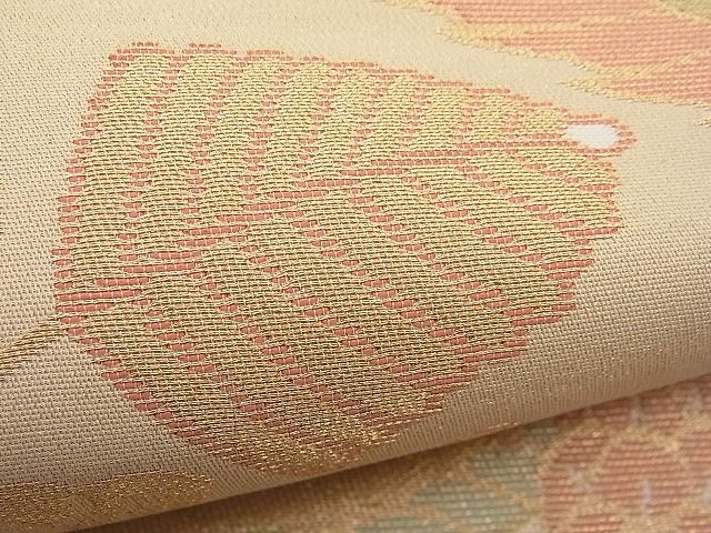 平和屋着物■六通柄袋帯 向かい鶴唐草文 金糸 逸品 n-hv1636