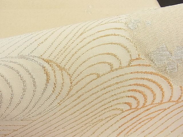 平和屋着物■西陣 太鼓柄袋帯 立波箔散らし文 金銀糸 逸品 n-hv1639