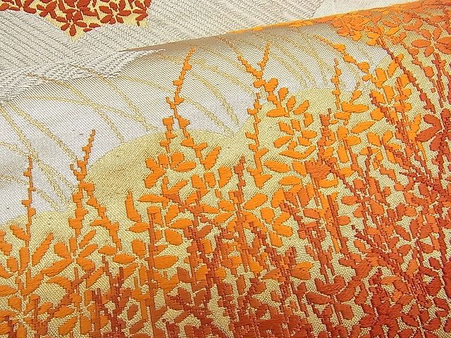 平和屋着物■六通柄袋帯 唐織 雲取り草花文 金銀糸 逸品 n-hv1640