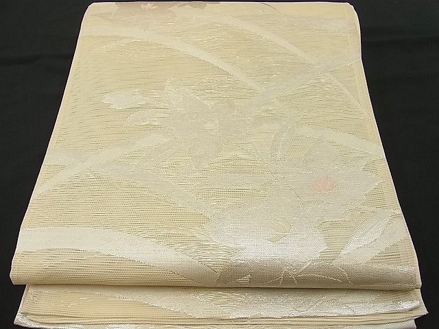 平和屋着物■夏物 六通柄袋帯 桔梗 銀糸 逸品 n-hv2140