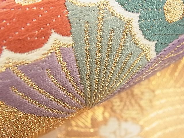 平和屋着物■六通柄袋帯 唐織 つづれ錦 能衣蝶丸文 金糸 逸品 n-hv2157