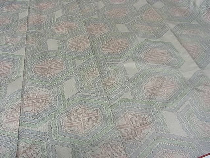 平和屋着物■上質なお召 亀甲繋ぎ 逸品 hy4926