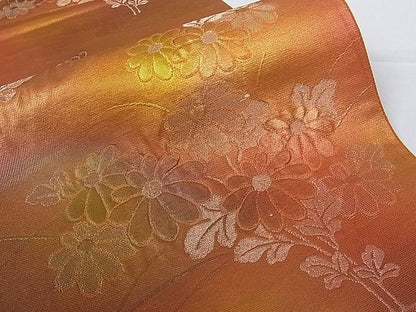 平和屋着物■六通柄袋帯 ふくれ織 菊 金糸 逸品 hy6337