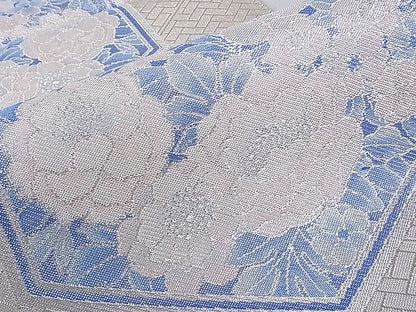 平和屋着物■佐賀錦 六通柄袋帯 亀甲花文 銀糸 逸品 hy6350