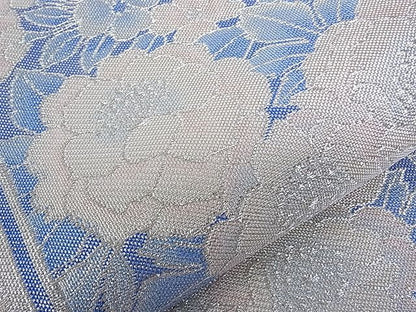 平和屋着物■佐賀錦 六通柄袋帯 亀甲花文 銀糸 逸品 hy6350