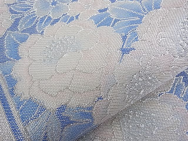 平和屋着物■佐賀錦 六通柄袋帯 亀甲花文 銀糸 逸品 hy6350