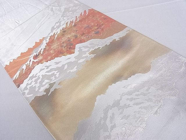 平和屋着物■六通柄袋帯 遠山風景文 金銀糸 逸品 hy6361