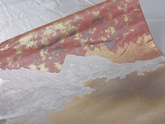 平和屋着物■六通柄袋帯 遠山風景文 金銀糸 逸品 hy6361