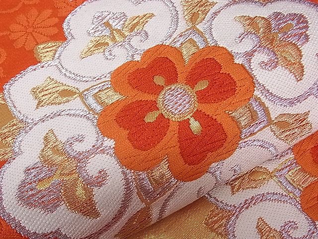 平和屋着物■六通柄袋帯 唐織 天井正倉院花文 金銀糸 逸品 hy6364