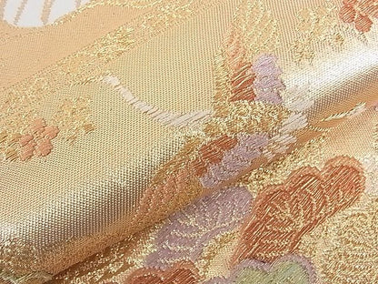 平和屋着物■六通柄袋帯 飛鶴梅松文 金糸 逸品 hy6389