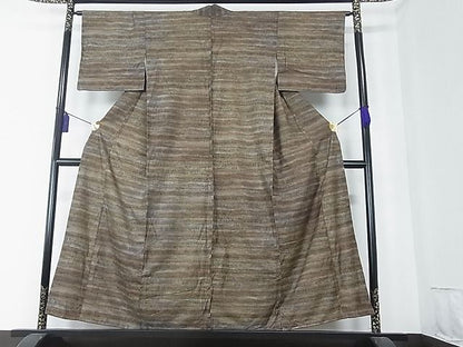 平和屋着物■上質な紬 横段吉祥文 逸品 hy6471