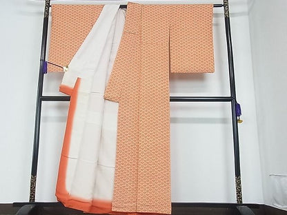 平和屋着物■付下げ　扇面青海波　逸品　hy6760