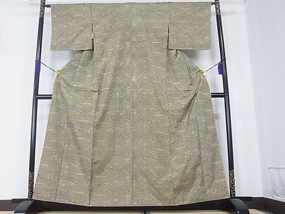 平和屋着物■上質なお召　切嵌吉祥文　逸品　hy6856